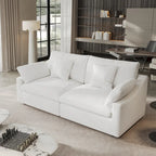 Modern Comfy Linen Sectional Sofa Down Filled Cloud Couch, Loveseat for Apartment