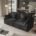 Canapé d'angle moderne et confortable en lin, garni de duvet, canapé nuage, causeuse pour appartement