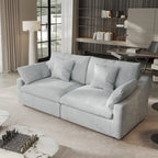 Canapé d'angle moderne et confortable en lin, garni de duvet, canapé nuage, causeuse pour appartement