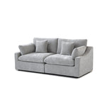 Canapé d'angle moderne et confortable en lin, garni de duvet, canapé nuage, causeuse pour appartement