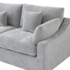 Canapé d'angle moderne et confortable en lin, garni de duvet, canapé nuage, causeuse pour appartement