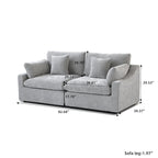 Canapé d'angle moderne et confortable en lin, garni de duvet, canapé nuage, causeuse pour appartement