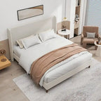 Cadre de lit King luxueux et capitonné offrant un soutien exceptionnel