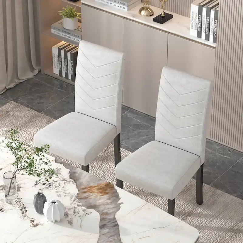 Ensemble de 6 chaises de salle à manger rembourrées VECELO, style Parson classique, chaises Parson modernes de 37 pouces