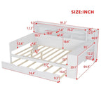 Lit de jour multifonctionnel pour lit simple/double avec étagères de rangement et bureau, cadre de lit plateforme en bois avec lit gigogne simple