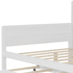 Lit de jour multifonctionnel pour lit simple/double avec étagères de rangement et bureau, cadre de lit plateforme en bois avec lit gigogne simple
