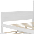 Lit de jour multifonctionnel pour lit simple/double avec étagères de rangement et bureau, cadre de lit plateforme en bois avec lit gigogne simple