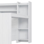 Lit de jour multifonctionnel pour lit simple/double avec étagères de rangement et bureau, cadre de lit plateforme en bois avec lit gigogne simple