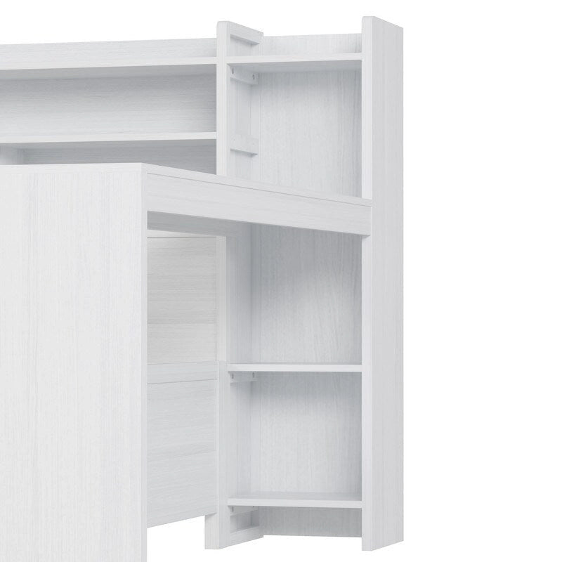 Lit de jour multifonctionnel pour lit simple/double avec étagères de rangement et bureau, cadre de lit plateforme en bois avec lit gigogne simple