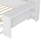Lit de jour multifonctionnel pour lit simple/double avec étagères de rangement et bureau, cadre de lit plateforme en bois avec lit gigogne simple