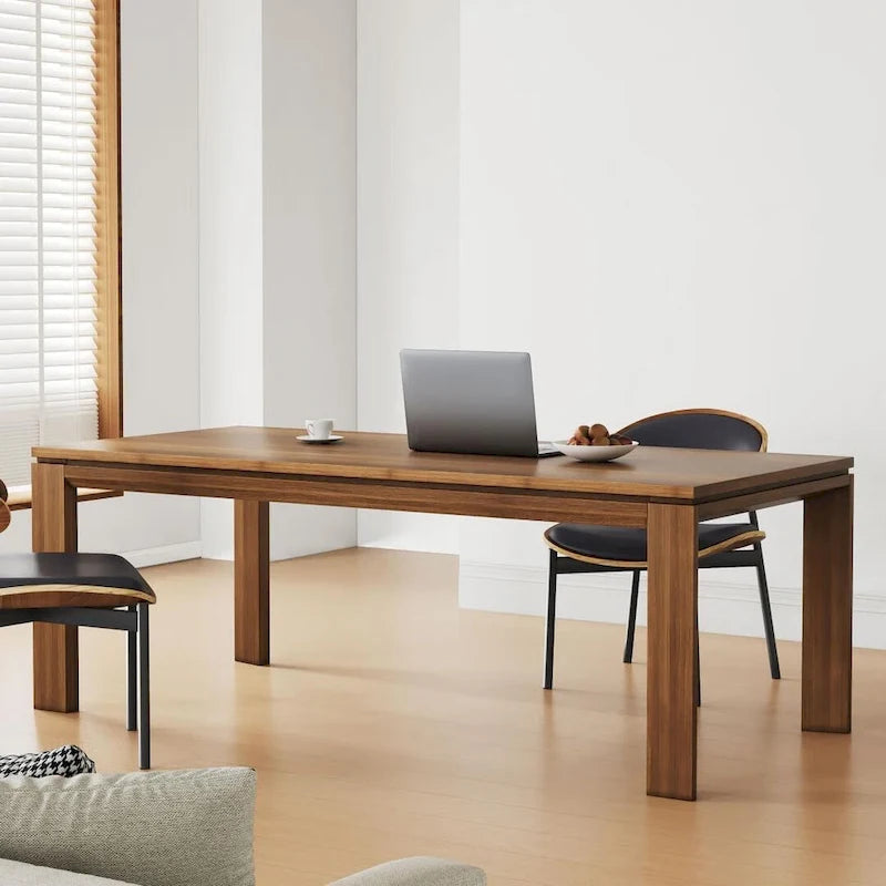 62.99 Inch Mid Century Modern Solid Wood Dining Table for 4-6 People