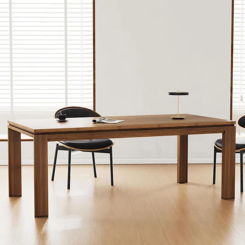 Table de salle à manger moderne du milieu du siècle en bois massif de 62,99 pouces pour 4 à 6 personnes