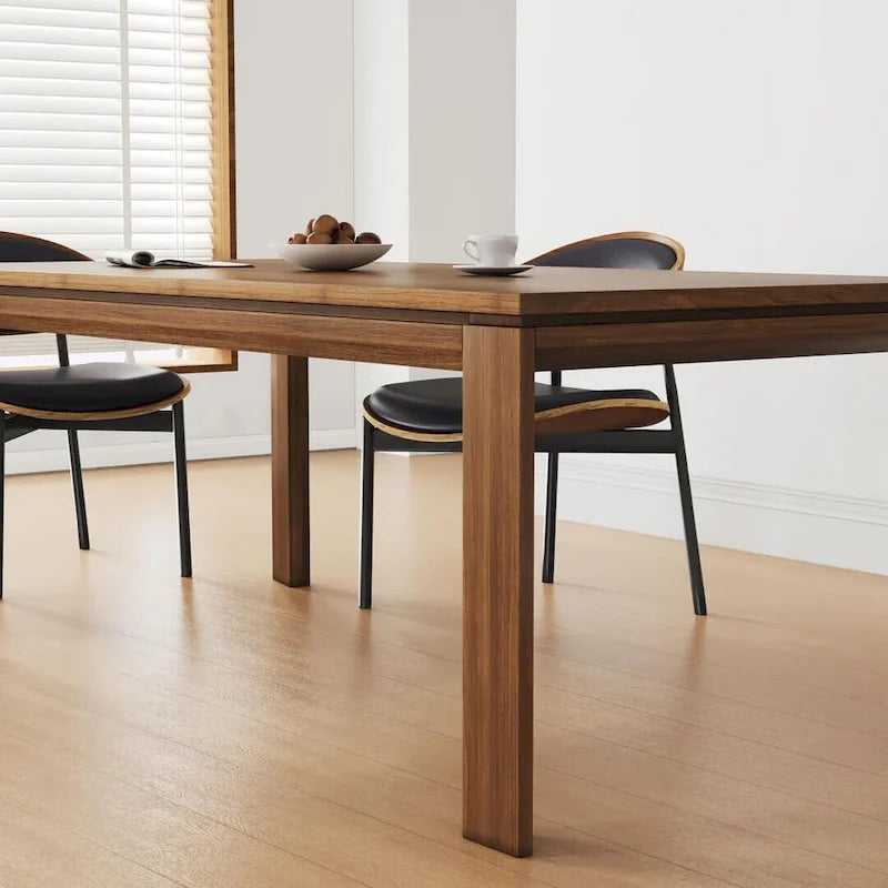 Table de salle à manger moderne du milieu du siècle en bois massif de 62,99 pouces pour 4 à 6 personnes