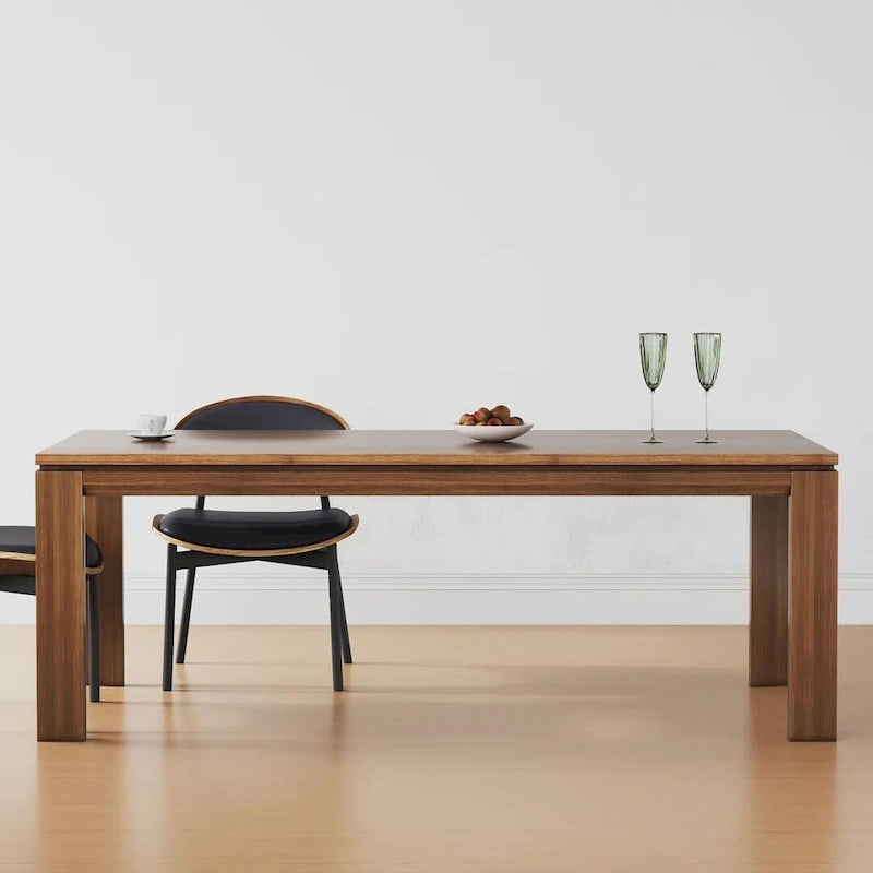 Table de salle à manger moderne du milieu du siècle en bois massif de 62,99 pouces pour 4 à 6 personnes