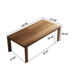 Table de salle à manger moderne du milieu du siècle en bois massif de 62,99 pouces pour 4 à 6 personnes