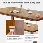 Table de salle à manger moderne du milieu du siècle en bois massif de 62,99 pouces pour 4 à 6 personnes