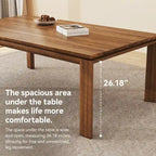 Table de salle à manger moderne du milieu du siècle en bois massif de 62,99 pouces pour 4 à 6 personnes