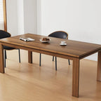 Table de salle à manger moderne du milieu du siècle en bois massif de 62,99 pouces pour 4 à 6 personnes