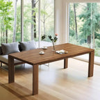 Table de salle à manger moderne du milieu du siècle en bois massif de 62,99 pouces pour 4 à 6 personnes