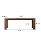 Table de salle à manger moderne du milieu du siècle en bois massif de 62,99 pouces pour 4 à 6 personnes