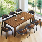 Table de salle à manger moderne du milieu du siècle en bois massif de 62,99 pouces pour 4 à 6 personnes