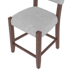 Ensemble de 4 tabourets de bar style moderne du milieu du siècle, tabourets de comptoir avec dossier, tabourets de bar rembourrés en lin avec pieds en bois massif, chaises de bar