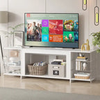 Meuble TV rustique VECELO 70 avec ou sans cheminée (2 options), table multimédia avec étagères de rangement