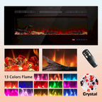 Meuble TV rustique VECELO 70 avec ou sans cheminée (2 options), table multimédia avec étagères de rangement