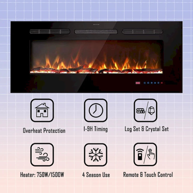 Meuble TV rustique VECELO 70 avec ou sans cheminée (2 options), table multimédia avec étagères de rangement
