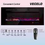 Meuble TV rustique VECELO 70 avec ou sans cheminée (2 options), table multimédia avec étagères de rangement