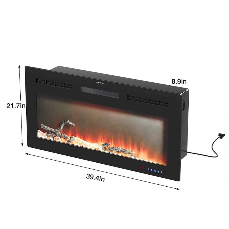 Meuble TV rustique VECELO 70 avec ou sans cheminée (2 options), table multimédia avec étagères de rangement