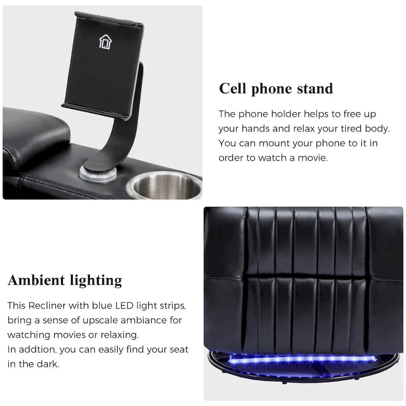 Fauteuil inclinable électrique pivotant multifonctionnel à 270° pour home cinéma