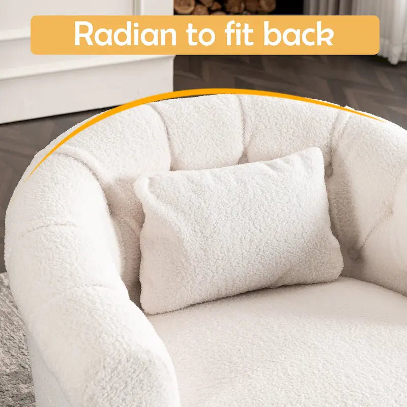 Fauteuil pivotant en velours avec repose-pieds, rotation à 360° et capacité de charge de 136 kg