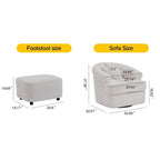 Fauteuil pivotant en velours avec repose-pieds, rotation à 360° et capacité de charge de 136 kg