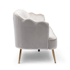 Canapé 3 places en velours à coutures canalisées avec pieds en métal