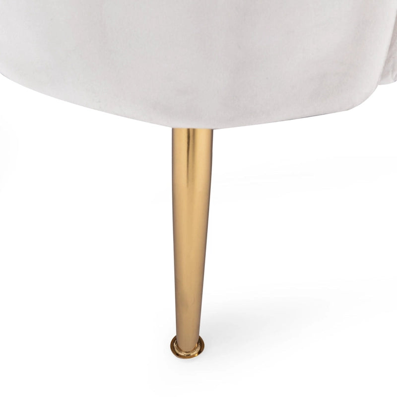 Canapé 3 places en velours à coutures canalisées avec pieds en métal