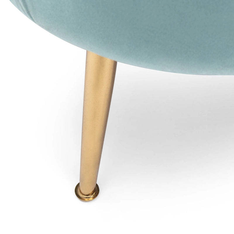 Canapé 3 places en velours à coutures canalisées avec pieds en métal