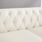 Canapé 3 places en cuir technique 85.8 avec dossier capitonné et rangement