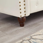 Canapé 3 places en cuir technique 85.8 avec dossier capitonné et rangement