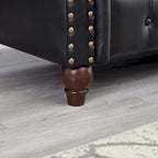 Canapé 3 places en cuir technique 85.8 avec dossier capitonné et rangement