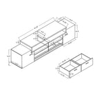 Meuble TV contemporain Peyson de 70 pouces en bois à 2 tiroirs par Furniture of America