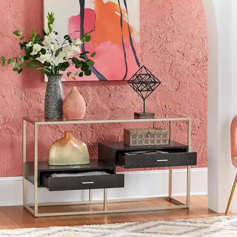 Table basse Spumante Champagne finition argent avec rangement par iNSPIRE Q Bold