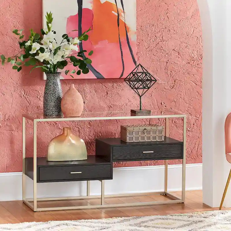 Table basse Spumante Champagne finition argent avec rangement par iNSPIRE Q Bold