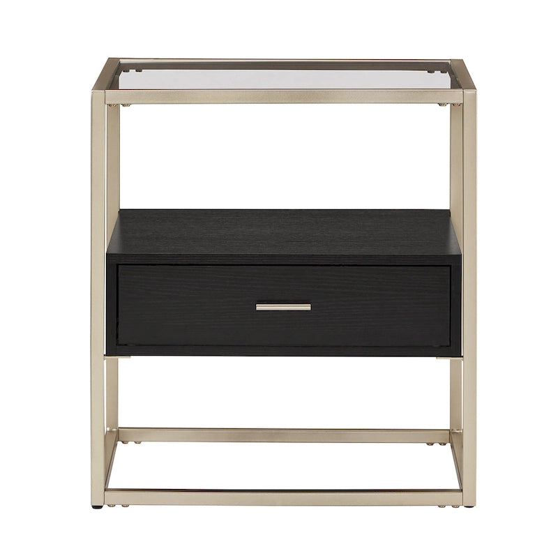 Table d'appoint Spumante Champagne finition argent avec rangement par iNSPIRE Q Bold