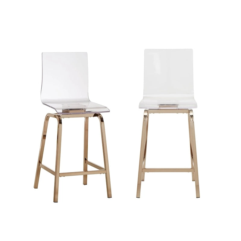 Tabourets pivotants à dossier haut Maravilla en acrylique (lot de 2)