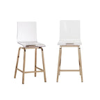 Tabourets pivotants à dossier haut Maravilla en acrylique (lot de 2)