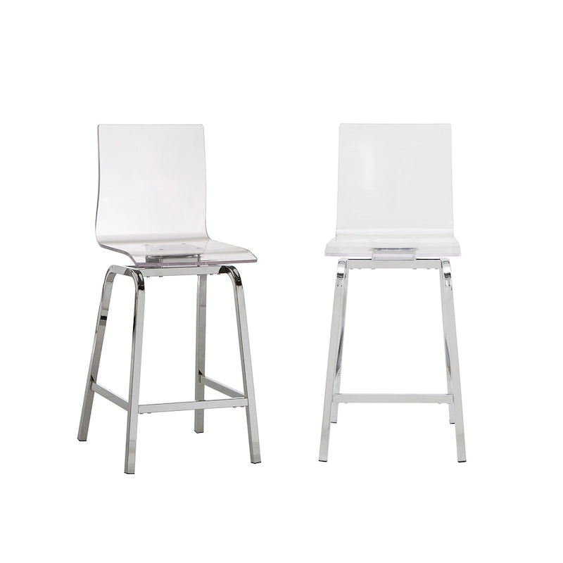 Tabourets pivotants à dossier haut Maravilla en acrylique (lot de 2)