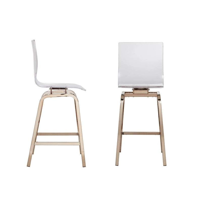 Tabourets pivotants à dossier haut Maravilla en acrylique (lot de 2)