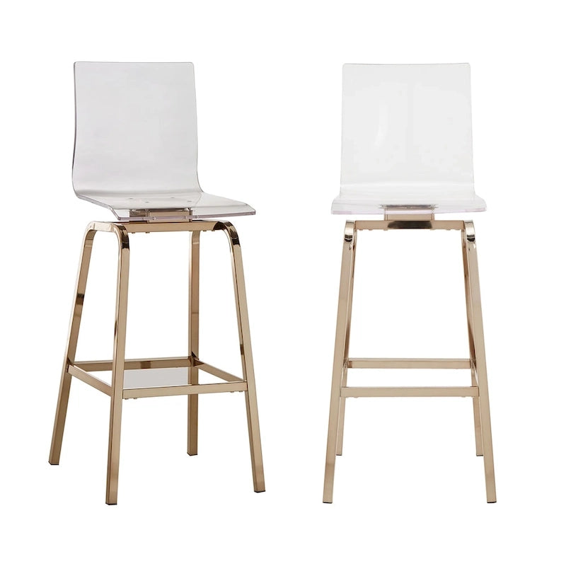 Tabourets pivotants à dossier haut Maravilla en acrylique (lot de 2)