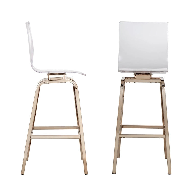 Tabourets pivotants à dossier haut Maravilla en acrylique (lot de 2)